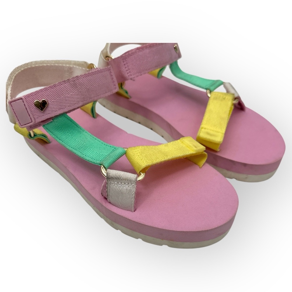 Stoney Clover Dayspring Multicolor Straps Pink Sole Open-Toe Sandals Size 10